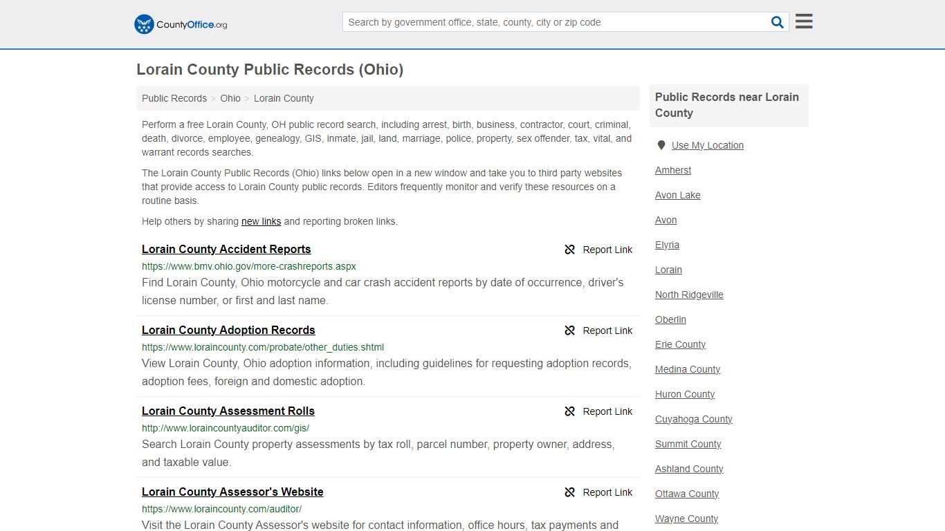 Public Records - Lorain County, OH (Business, Criminal, GIS, Property ...